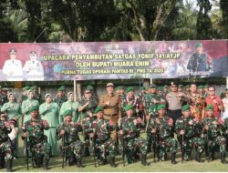 Bupati Muara Enim H. Edison, S.H., M.Hum Pimpin Upacara Penyambutan Kepulangan 450 Prajurit Yonif 141/AYJP Dari Satgas Pamtas RI-Papua Nugini